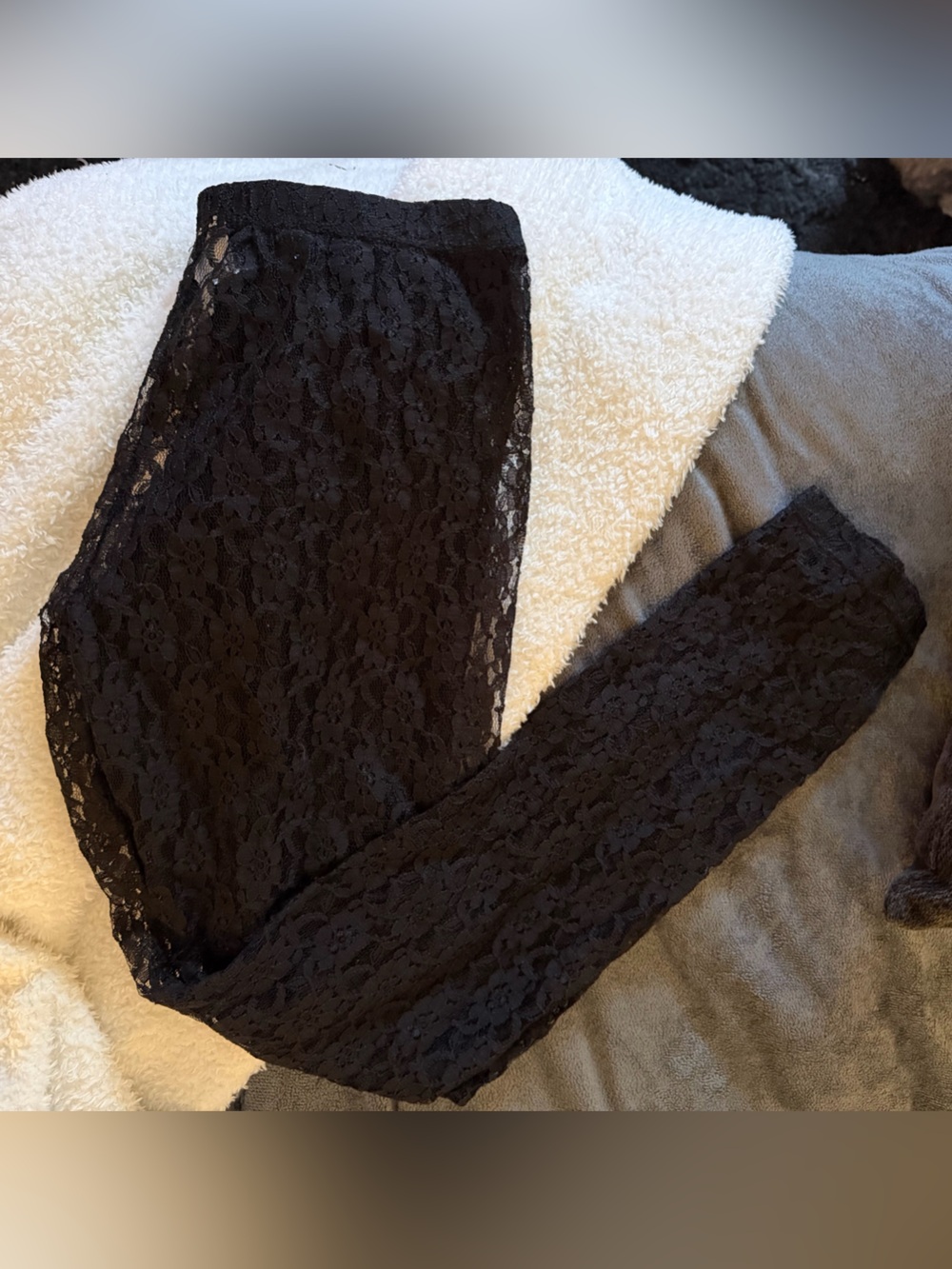 D-signed women’s black lace capris y2k